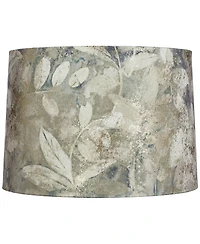 Springcrest Slant Print Lamp Shade Replacement Drum Velvet Leaves Spider Harp Finial