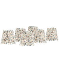 Springcrest 4" Top x 6" Bottom x 5 1/2" High x 5 1/2" Slant Print Lamp Shade Replacement Set of 6 Leaf Pleated Clip On