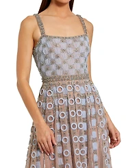 Mac Duggal Petite Embellished Mesh A-Line Evening Gown