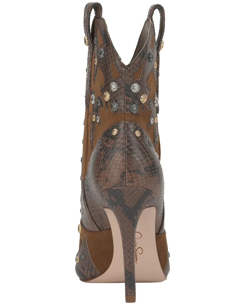 Jessica Simpson Women's Palieve Stiletto Studded Western Dress Booties