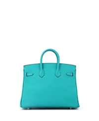 Pre-Owned HERMES Birkin 25 Handbag Blue Epsom with Palladium Hardware