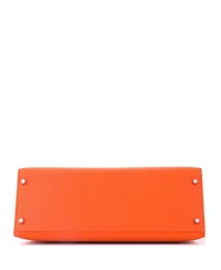 Pre-Owned HERMES Kelly 35 Handbag Orange Epsom with Palladium Hardware