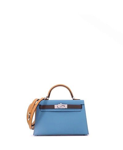 Pre-Owned HERMES Kelly 20 Handbag Tricolor Epsom with Palladium Hardware