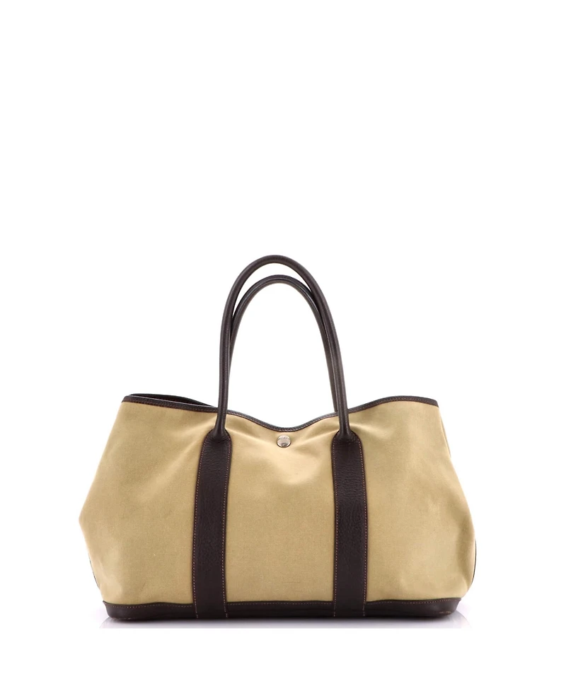 Pre-Owned HERMES 36 Garden Party Tote Toile and Leather