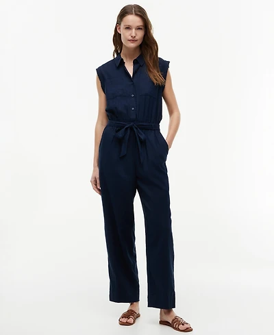 Tommy Hilfiger Women's Belted Collared Jumpsuit