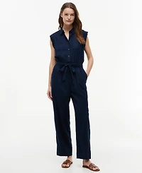 Tommy Hilfiger Women's Belted Collared Jumpsuit