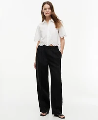 Tommy Hilfiger Women's Broderie Short-Sleeve Cotton Shirt