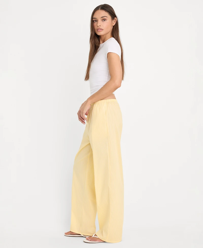 Good American Women's Poplin Lace Trimmed Pants