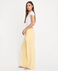 Good American Women's Poplin Lace Trimmed Pants