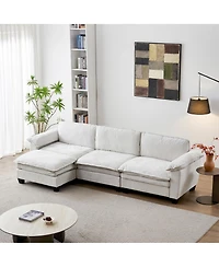 Rainsken L-Shaped Sectional Sofa with Ottoman