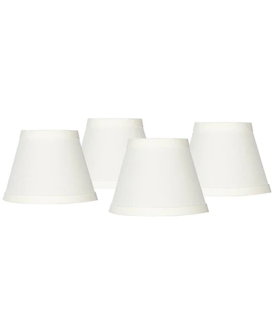 Springcrest Set of 4 Empire Chandelier Lamp Shades Cream Small 3" Top x 5" Bottom x 4" High Candelabra Clip-On Fitting