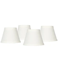 Springcrest Set of 4 Empire Chandelier Lamp Shades Cream Small 3" Top x 5" Bottom x 4" High Candelabra Clip-On Fitting