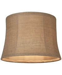 Springcrest Set of 2 Softback Drum Lamp Shades Natural Burlap Medium 12" Top x 14" Bottom x 10" High Spider Harp Finial Fitting