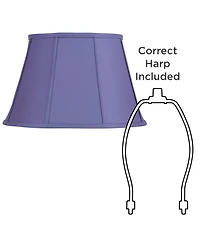 Springcrest Mapo 11" Top x 17" Bottom x 11" High x 11" Slant Lamp Shade Replacement Cornflower Blue Bell Softback Washer Harp Finial