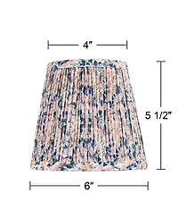 Springcrest " Top x 6" Bottom x 5 1/2" High x 5 1/2" Slant Print Lamp Shade Replacement Set of Shirred Pleated Clip On