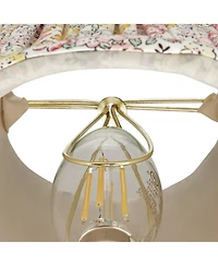 Springcrest Nelle 3 1/2" Top x 6" Bottom x 5" High x 5" Slant Print Lamp Shade Replacement Set of Peach Pleated Clip On Candelabra