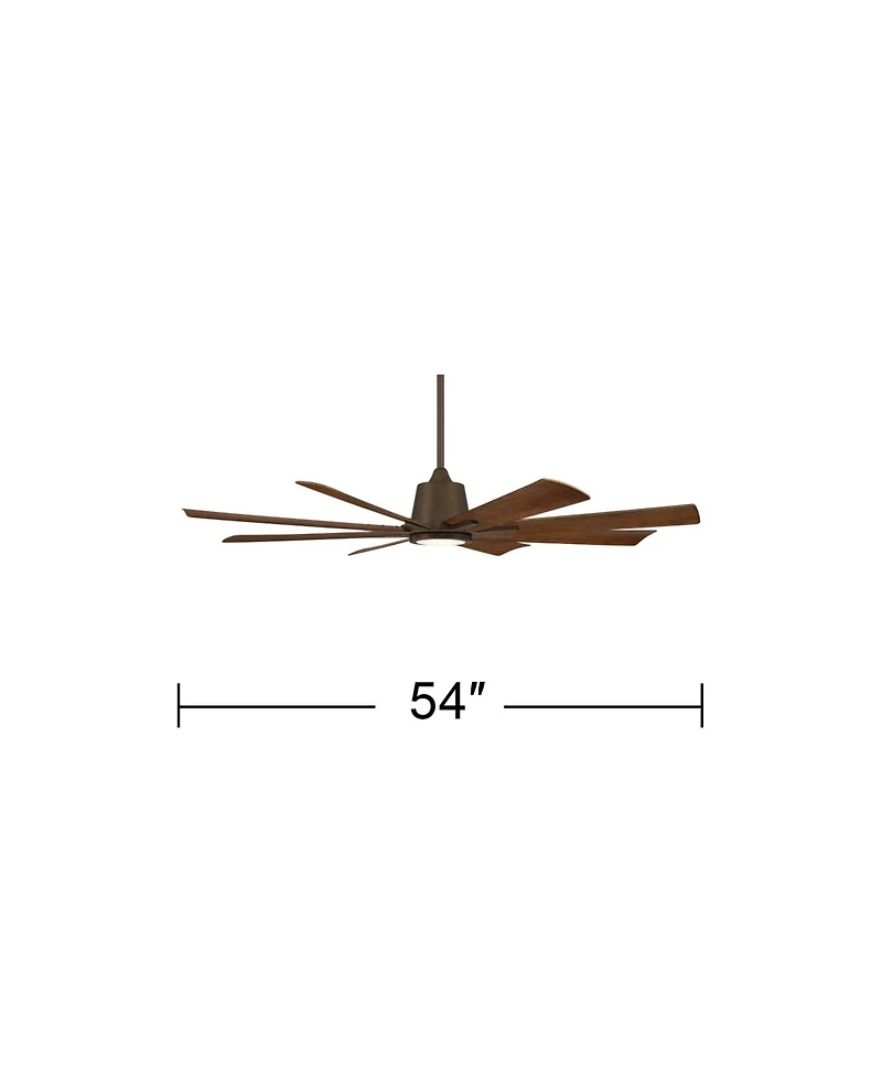 Casa Vieja 54" Inspirit Bronze Led Damp Remote Ceiling Fan