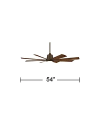 Casa Vieja 54" Inspirit Bronze Led Damp Remote Ceiling Fan