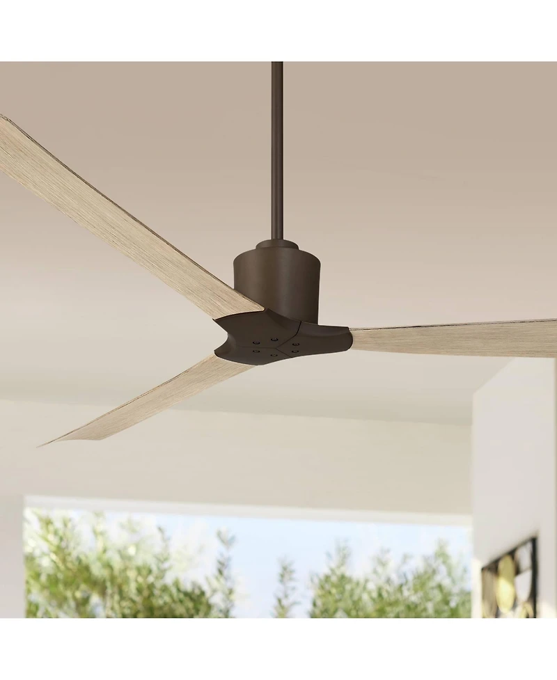 Casa Vieja 60" Lume Oak Damp Ceiling Fan with Remote