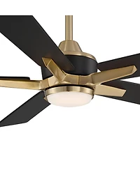 Casa Vieja 52" Vegas Nights Brass Led Ceiling Fan with 24" Down rod
