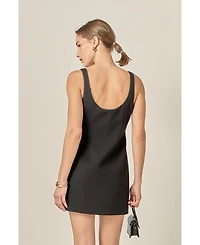 endless rose Women's Lace Trim Mini Dress