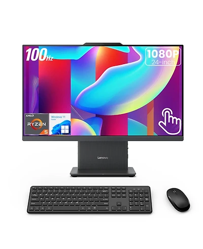 Lenovo IdeaCentre 24" All-in-One Amd Ryzen 5 16GB Ram Amd Radeon Graphics 512GB Ssd Storage Windows 11 Home 100Hz