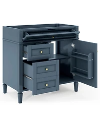 Busdays 36 Inch Bathroom Vanity without Top Sink Modern Storage Cabinet with 2 Drawers and a Tip Out Drawer Solid Wood Frame