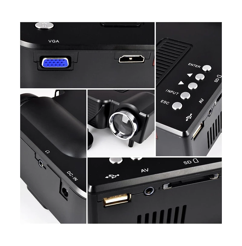 Pyle Full Hd 1080p Mini Portable Pocket Video and Cinema Home Theater Projector-Built-in Stereo Speaker