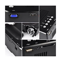 Pyle Full Hd 1080p Mini Portable Pocket Video and Cinema Home Theater Projector-Built-in Stereo Speaker
