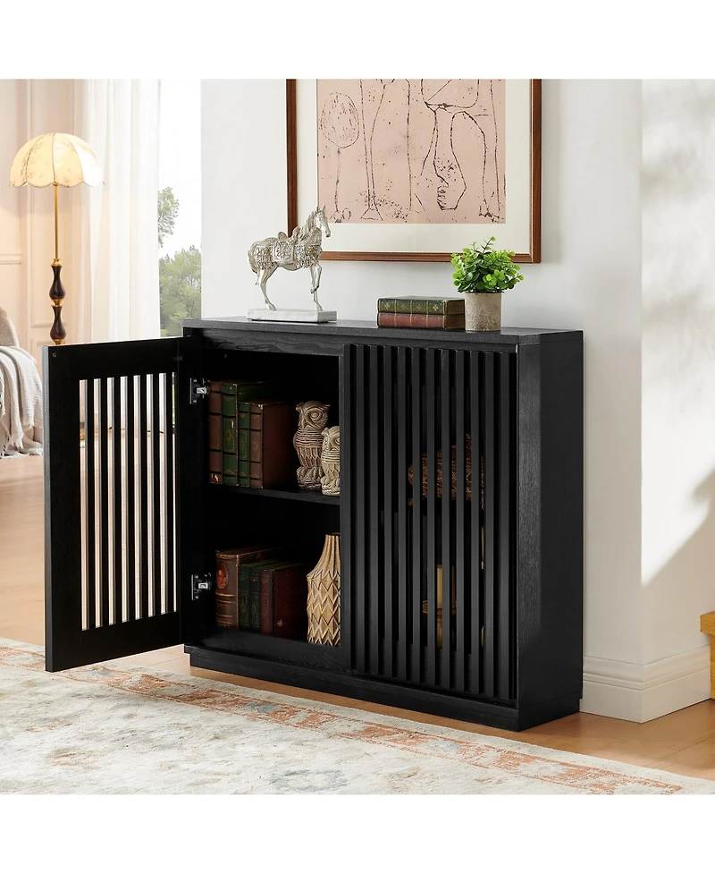 Clihome Modern Sideboard Cabinet with 2 Outlet Holes, Buffet Cabinet with Storage, Storage Cabinet