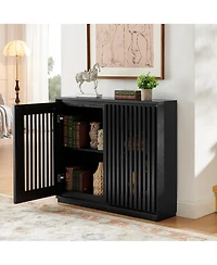 Clihome Modern Sideboard Cabinet with 2 Outlet Holes, Buffet Cabinet with Storage, Storage Cabinet