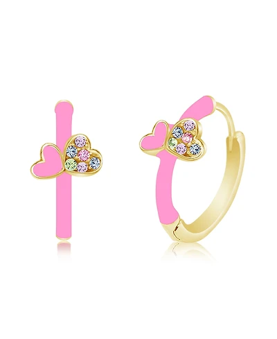 Chanteur Girls Hypoallergenic Hoop Earrings with Enamel