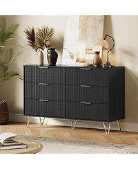 gaomon Fluted 6 Dresser Drawers for Bedroom