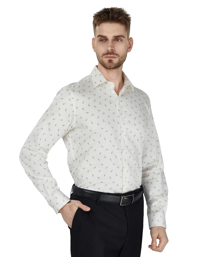 Bar Iii Men's Slim-Fit Printed Dress Shirt, Macy's Exclusive