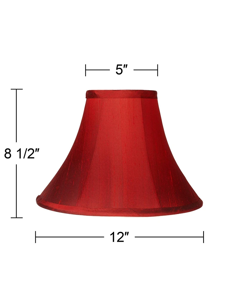Springcrest Collection Set of 2 Bell Lamp Shades Small 5" Top x 12" Bottom x 9" Slant x 8.5" High Spider Replacement Harp and Finial Fitting