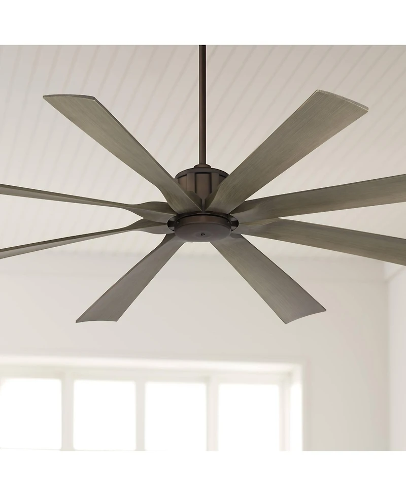 Possini Euro Design 70" Defender Industrial Rustic Indoor Outdoor Ceiling Fan Remote