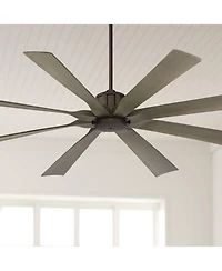Possini Euro Design 70" Defender Industrial Rustic Indoor Outdoor Ceiling Fan Remote