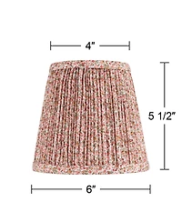 Springcrest 4" Top x 6" Bottom x 5 1/2" High x Print Lamp Shade Replacement Small Leaf Shirred Pleated Clip On Candelabra