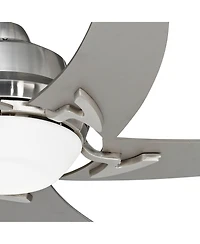 Casa Vieja 52" Capri Brushed Nickel Led Ceiling Fan with 12" Rod