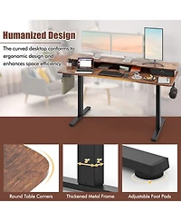 Gouun Electric Standing Desk with 2 Drawers, Adjustable