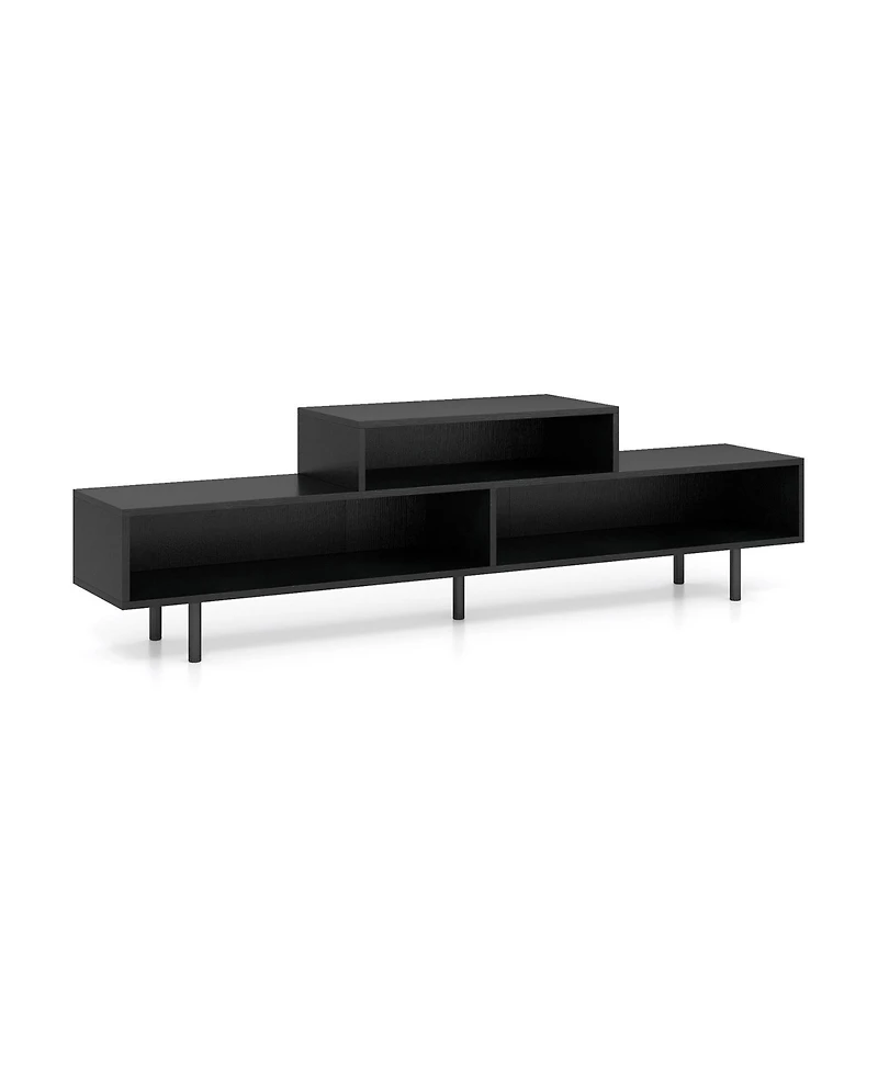 Gouun Contemporary Three-Cubby Tv Stand with Raised Base