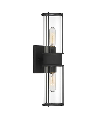 Possini Euro Design Modern Wall Light Sconce Matte Hardwired 4 1/2" 2-Light Fixture Clear Glass Shades for Bedroom Bathroom