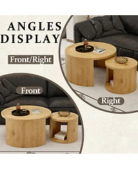 Rainsken Round Nesting Coffee Table Set of 2