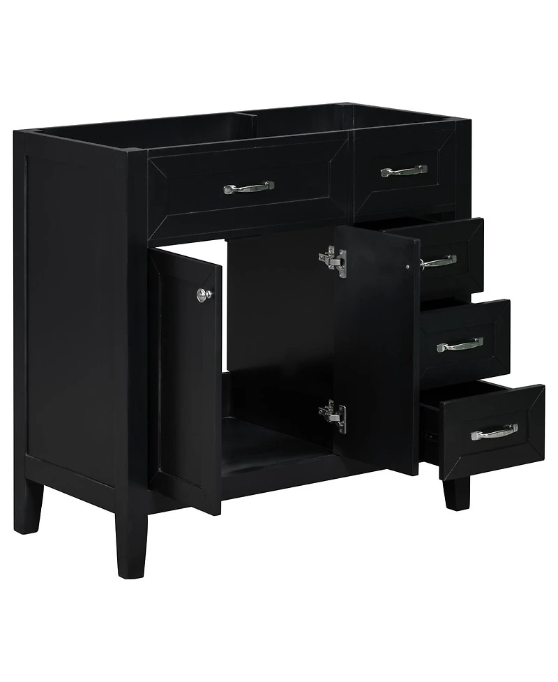 Sillysis 36 Inch Modern Bathroom Vanity Base without Top Sink, Solid Wood and Mdf Cabinet with Drawers, Freestanding Storage for Small Spaces.