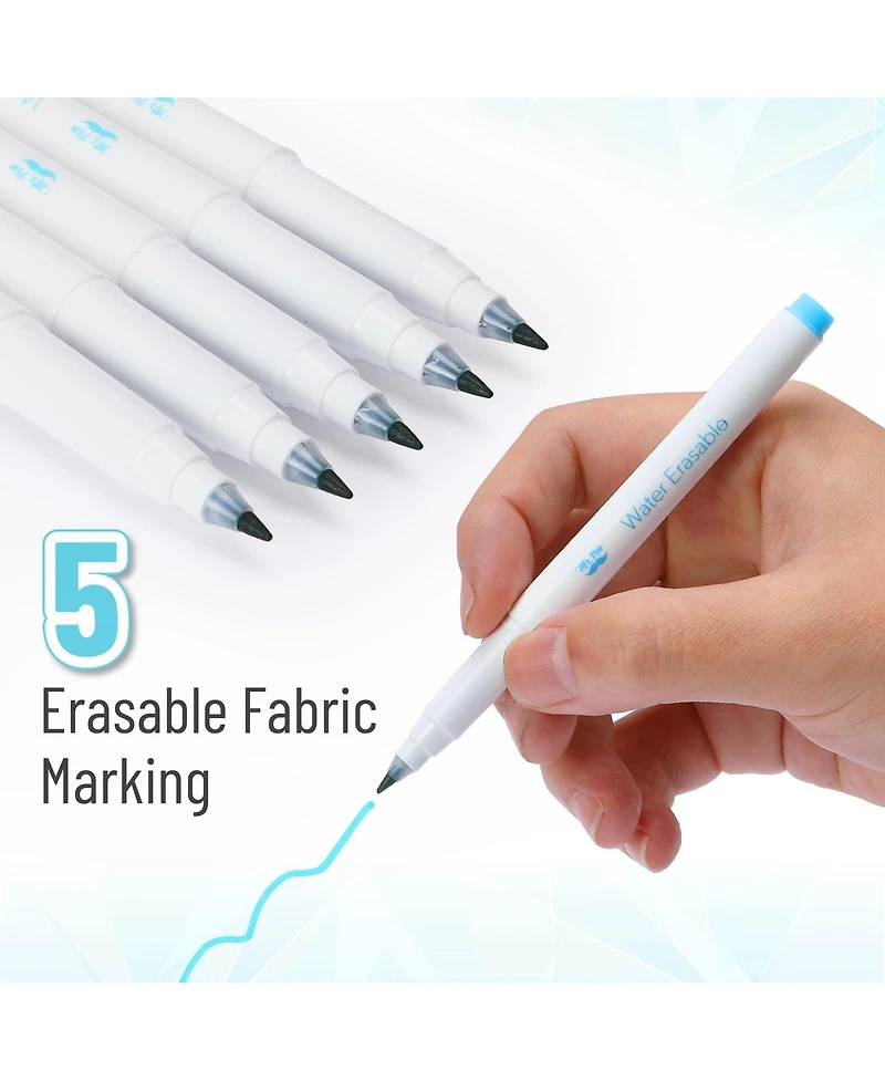 Gnuadz 5 Pack Fabric Markers Sewing Erasable Water Soluble Washable Pen Marking