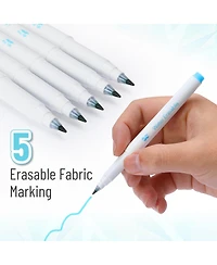 Gnuadz 5 Pack Fabric Markers Sewing Erasable Water Soluble Washable Pen Marking