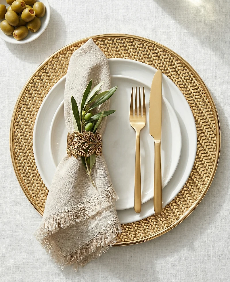 American Atelier 13" Aubrey Electroplated Charger Plates, Set of 4