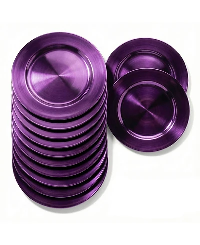 American Atelier Metallic Round Charger Plate 12 Piece Dinnerware Set, Service for 12