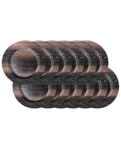 American Atelier Walnut Finish Charger Plate 12 Piece Dinnerware Set, Service for 12