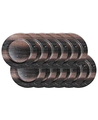 American Atelier Walnut Finish Charger Plate 12 Piece Dinnerware Set, Service for 12